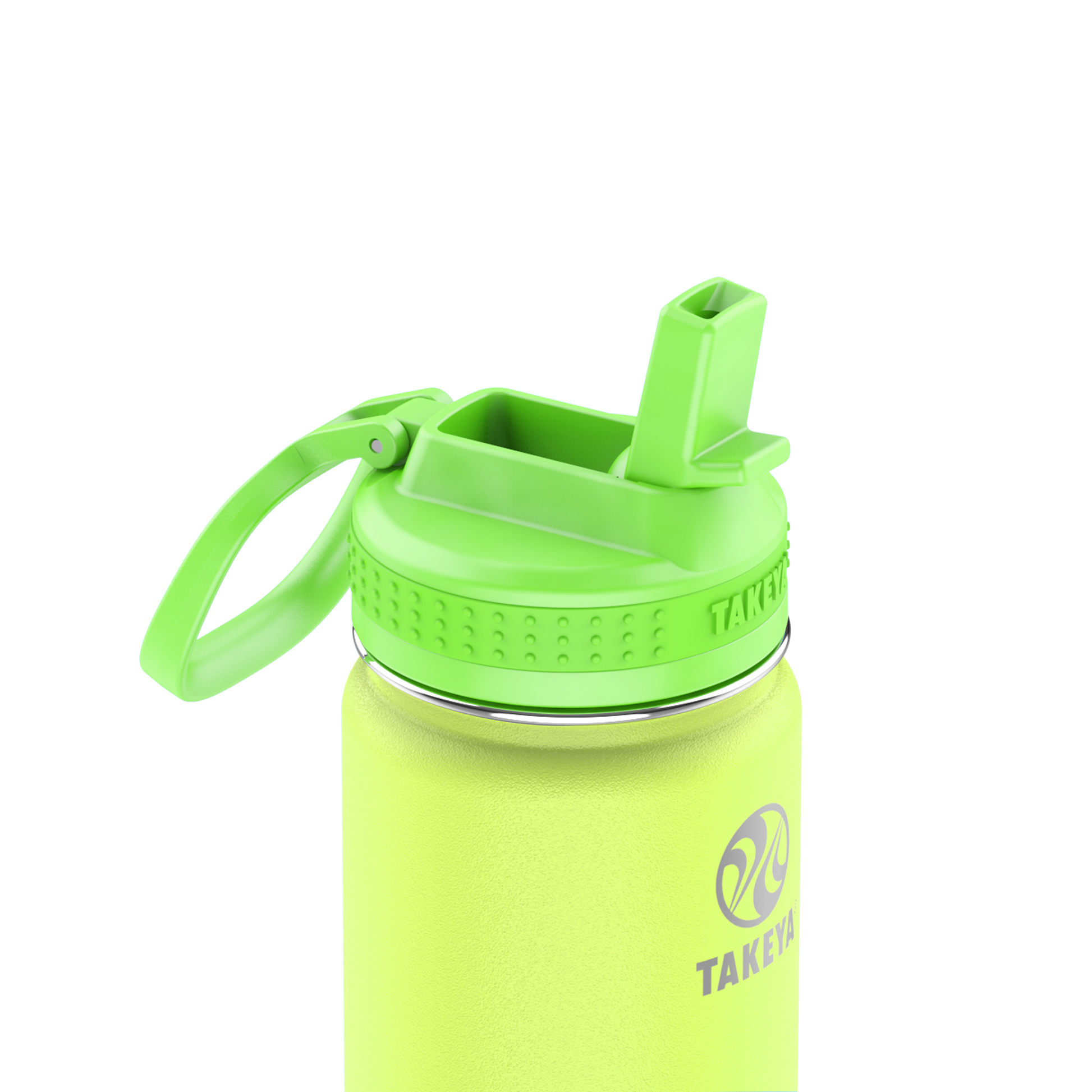 actives-kids-glow-in-the-dark-water-bottle-with-straw-lid-y1 51075-Actives-Kids-Straw-18-GID-LightningGreen-closeup.png