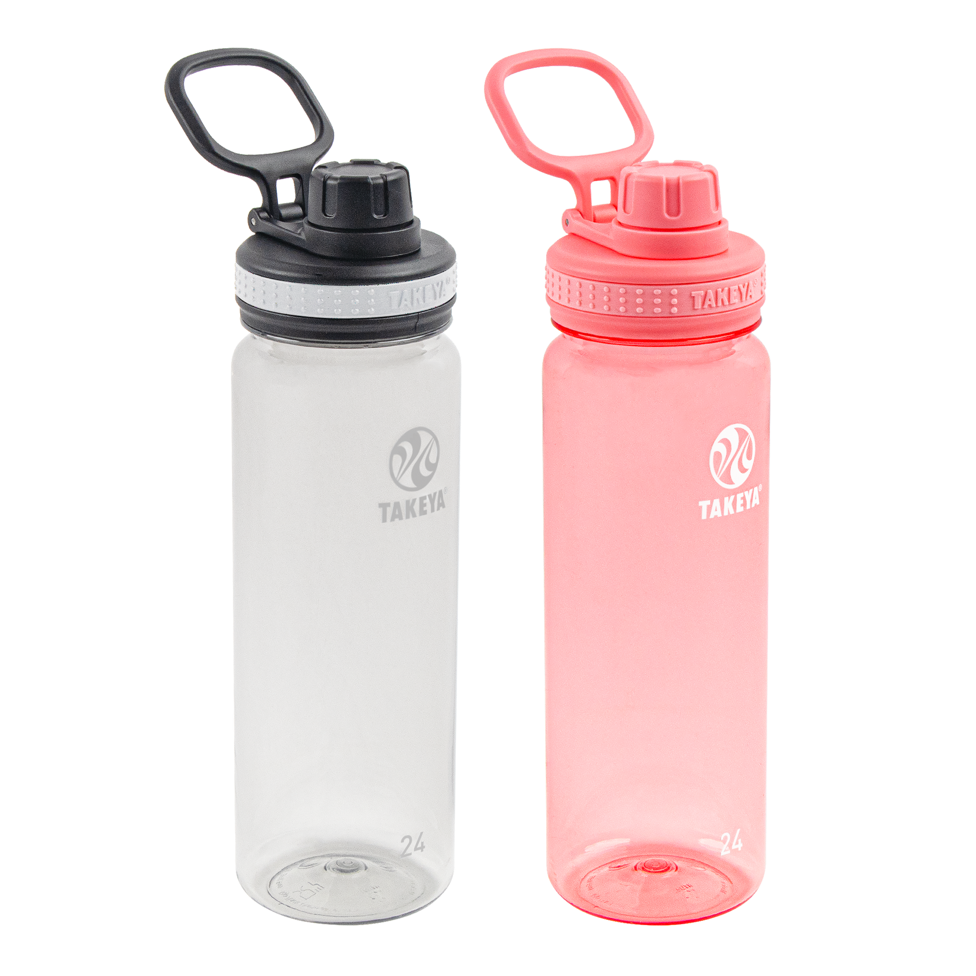 tritan-water-bottle-bundle-with-spout-lid-2-pack-p3 51689-Tritan-Spout-24-2pk-Clear-FlutterPink-angle_2e2a67e8-7240-4517-90e1-85605eacf4b2.png